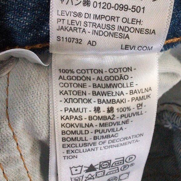 Levis 565 Jeans Mens 34x32 Blue Loose Straight 100% Cotton - Picture 3 of 8